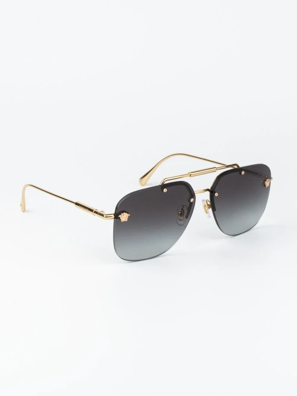 Versace Men Sunglasses Gold Grey Gradient Pilot VE2296 100284 NEW AUTHENTIC
